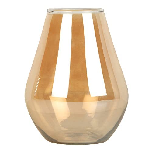 Image of Gold vase Glass vase for Home Decor Gifting Table Flower vase Tied Ribbons
