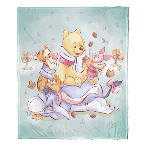 Northwest Disney Winnie l'ourson Couverture Soyeuse au Toucher 127 x 152,4 cm Bonheur d'automne