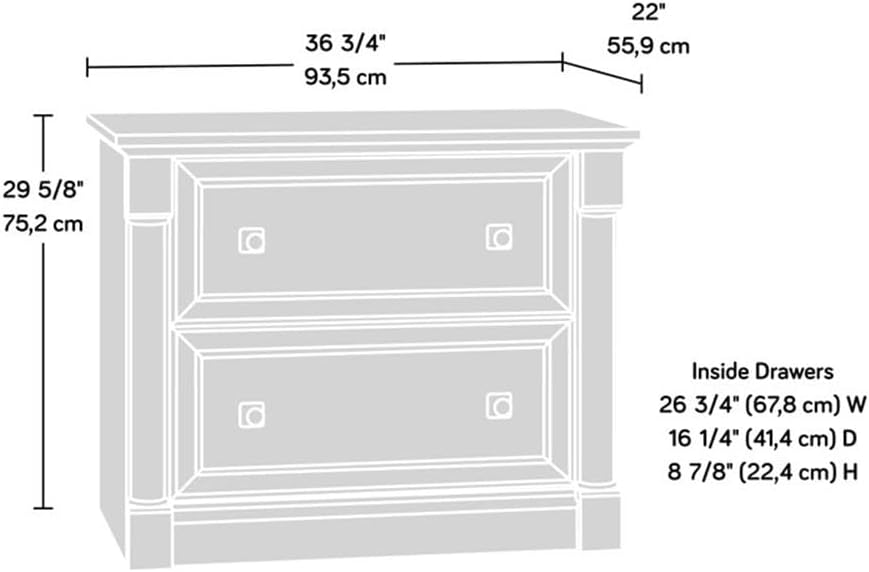 Sauder Palladia Engineered Wood 2-Drawer Lateral File Cabinet in Split Oak