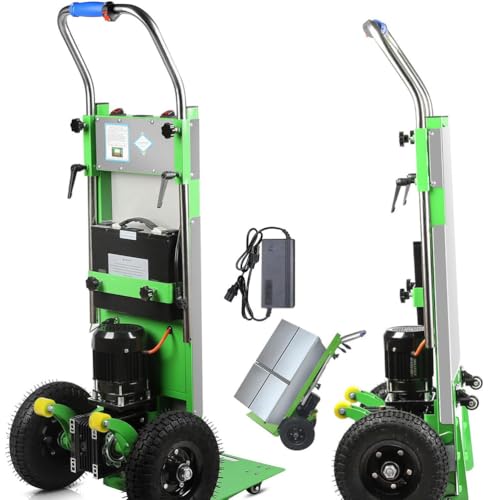 Genérico Subida De Escaleras EléCtrica Carretilla De Mano De Carga De 400kg Carretilla MóVil para Subir Escaleras De Servicio Pesado con Li-BateríA para Distribución LogíStica Almacén,A