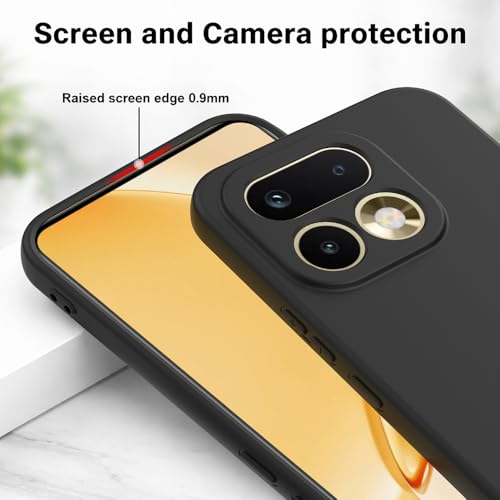 Image of Back Cover Compatible with Realme 16 Pro Plus 5G | Full Camera Protection | Premium Liquid Silicon Case | Flexible Bumper Case for Realme 16 Pro Plus 5G (Black)