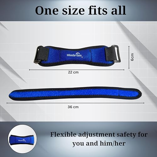 Image of Wonder Care Neoprene Adjustable Patella Knee Support With Silicon Insert For Knee Pain,Patella Tendon Support For Gym Squats,Running,Patellar Tendon Strap Men & Women Free Size (1,Blue)
