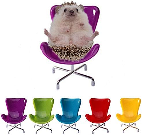 Hedgehog Chair Mini Plastic Swivel Seat Small Animal Toys Habitat Decor Cage Accessories Hedgehog Supplies Photo Props Chair Toy for Hedgehog,Bird,Parrot,Mouse,Chinchilla, Rat,Gerbil,Dwarf Hamster