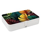 Reise-Schmuckschatulle, tropische Pflanzen, Grün, Reise-Schmuck-Organizer...