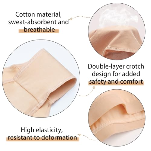 Ballet Underwear,3 packs Girls Seamless Gymnastics Underpants Dancer Beige Bottoms Ballerina Underwear3