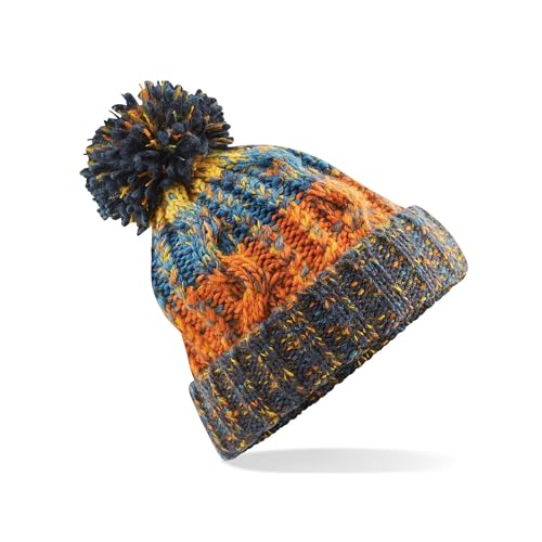 Image of Beechfield Womens/Ladies Corkscrew Pom Pom Beanie (One Size) (Retro Blue)