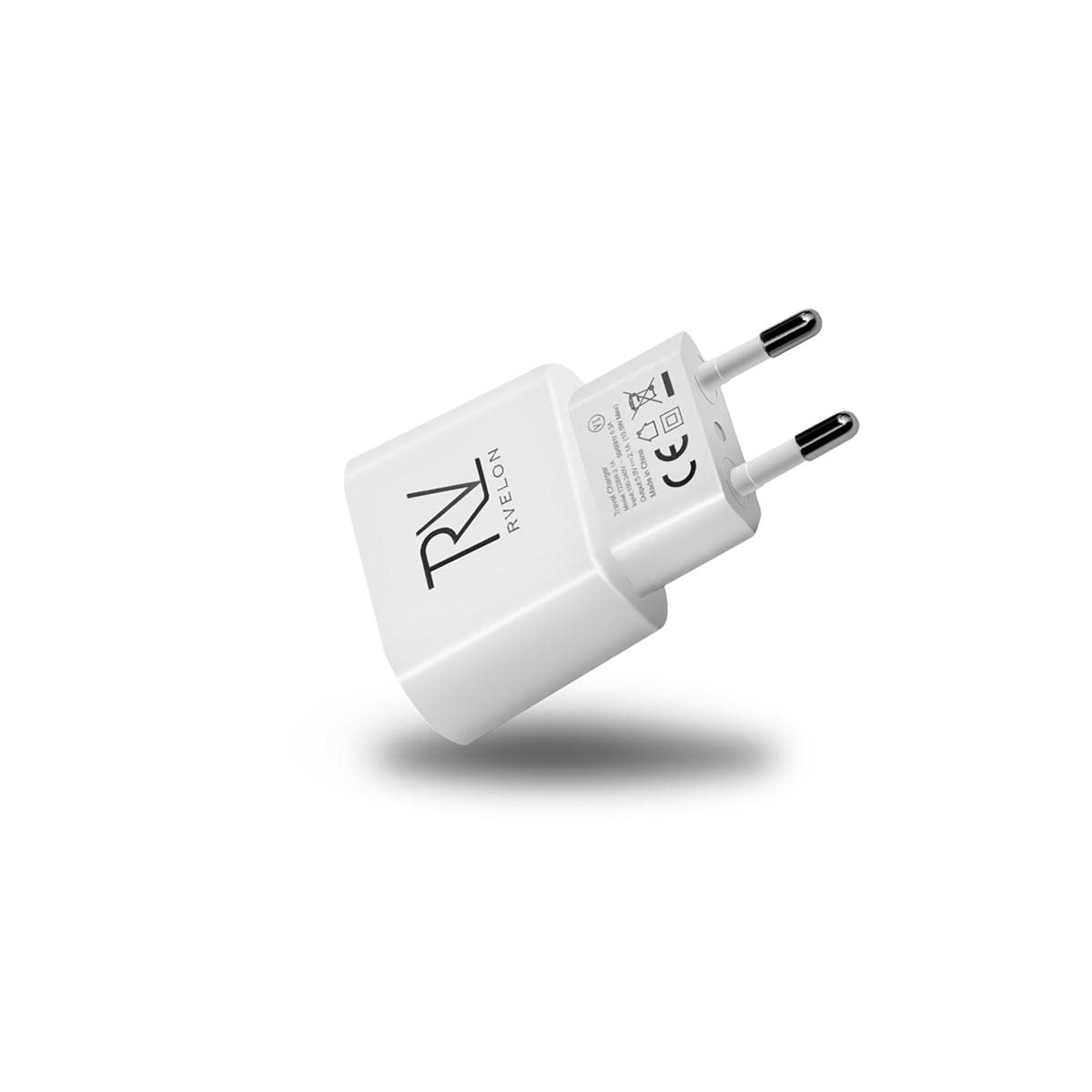 Rvelon Ładowarka 10,5 W USB-A, kompaktowy adapter sieciowy do iPhone, Android, tabletów, technologia szybkiego ładowania