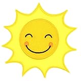 JPT - Sun Smile Yellow Happy Hot Summer Travel Beach Cute Cartoon for Kids Children Embroidered Appl