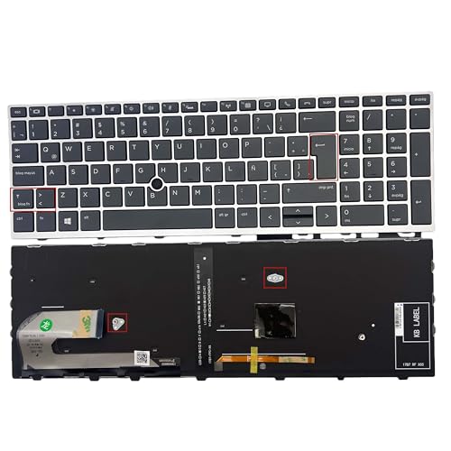 Teclado retroiluminado HP Elitebook 850 G5 con puntero y distribución idioma latino