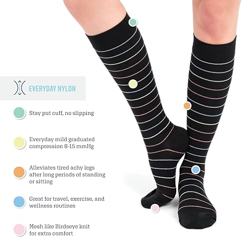 Image of MUK LUKS Women's 2 Pair Pack Nylon Compression Knee High Socks