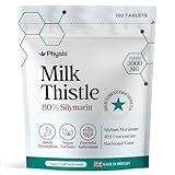 Physis Milk Thistle High Strength Food Supplement | 80% Silymarin | Milk Thistle Seeds | 180 x Tablets | Vegan Food Supplement | Made in Britain