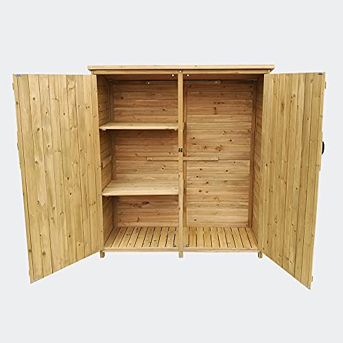 Wiltec Gartenhaus 2-flügelige Tür 1350x500x1540mm aus Fichtenholz mit Bitumendach – Bild 5