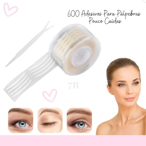 Kit Mais Bela com 600 Adesivos de Pálpebras Tamanho Fino Para Ampliar o Olhar, Máscara Facial Detox