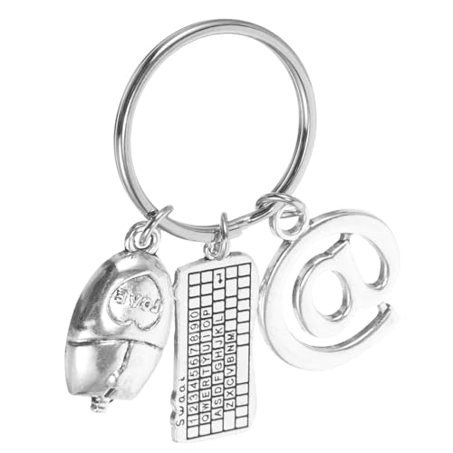 JECOMPRIS Llavero Pequeño de Aleación Colgante de Teclado y Ratón, Accesorio Portátil para Mochila y Bolso, Decoración Creativa para Amantes de Informática, Obsequio Original