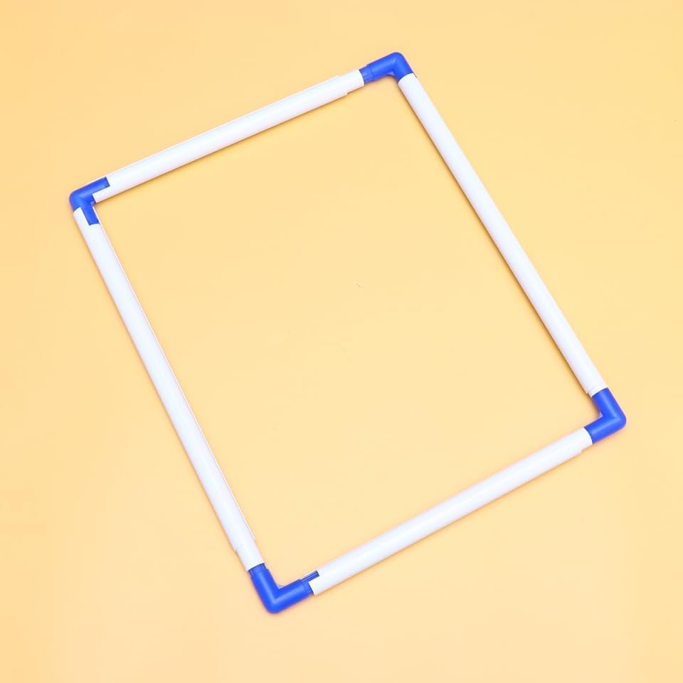 TEHAUX Embroidery Frame 15.74In Plastic Clip Square Frame for Cross Stitch Quilting Needlepoint and Embroidery Portable Quick Assembly Hoop for Home Crafting and Travel Use