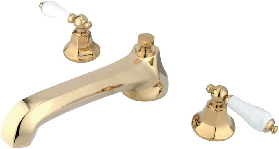 Buy 1 get 1 🔥 Kingston Brass KS4302PL Metropolitan Roman Tub Faucet, 8-Inch Adjustable Center, Polished Brass Tech Deals 🔥 Kingston Brass KS4302PL Metropolitan Roman Tub Faucet, 8-Inch Adjustable Center, Polished Brass