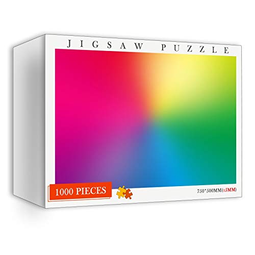 ZW18U Gradient Rainbow Farbe Puzzles 1000 Stück Holz Erwachsene RGB Farbe Ändern Puzzle Spielzeug 1000 Stück Puzzles Spielzeug Familienspiele (Color : Puzzle 3) Cover