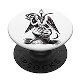 Baphomet Mystic Occult Goth Demon Satan Satanism Black White PopSockets PopGrip: Swappable Grip for Phones & Tablets