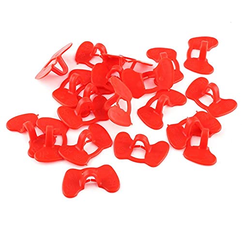 Tyenaza 20 Pcs Red Needleless Repetitive Anti-Injury Chicken Peeper and Poultry Non-Tethered Looper Glasses