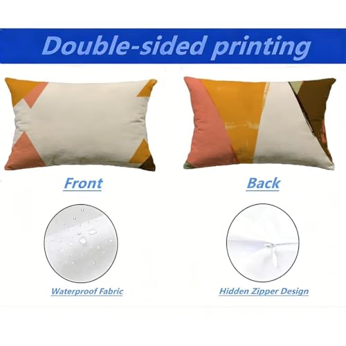 2 Housses de Coussin de Jardin 50x70 cm Crème Imperméables