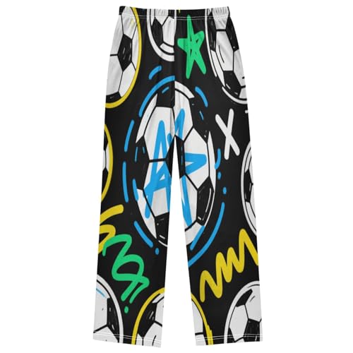 Boys' Pj Pants Soccer Painting Joggers Elastic Long Bottom Trousers Sweatpants with Pockets Size 6-14 7