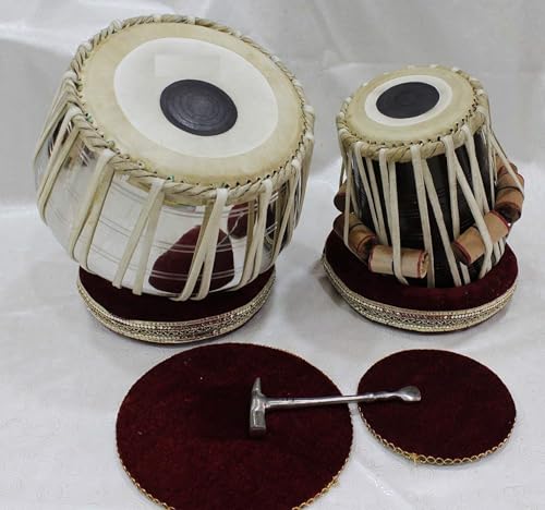 Image of Tabla Jodi Set with Cover Hammer Gaddi Professional Set Indian Musical Instrument Bayan Tabla For Beginners & Students