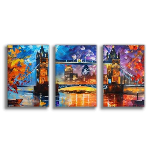 Poster sur toile paysage nocturne ville habille vos murs vides de salon
