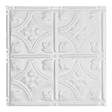 Great Lakes Tin Hamilton Matte White Nail-Up Ceiling Tiles - 12in x 12in Sample - Choose from 11 Styles - Perfect for DIY and Home Renovation Projects - Easy to Install