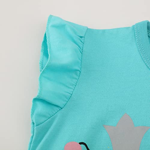 Image of Girls Graphic T Shirts 3 Pack 100% Cotton Short Sleeve Tees for Toddler Little Big Girls Cute Printed Casual Summer Tops
