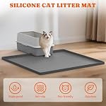 Pawtners Cat Litter Mat, Large 86X 56CM Litter Box Mat, Easy to Clean Cat Litter Box Mat, Non-Slip Kitty Litter Mat for Floor, Waterproof & Urine-Proof Cat Litter Mat Litter Trapping Mat, Gray