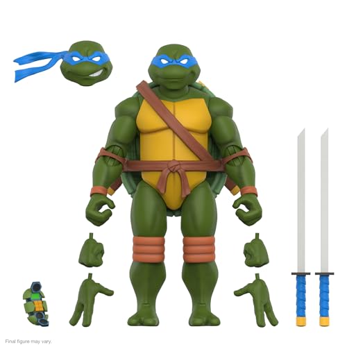 Image of Super7 ULTIMATES! Teenage Mutant Ninja Turtles Leonardo - 7 inch TMNT Action Figure with Accessories Classic Cartoon Collectibles and Retro Toys