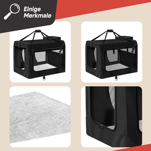 Hunde-Transportbox Tier Hundebox Transporttasche faltbar Hundetasche Haustier-Transport Atmungsaktiv & Wasserabweisend für Hunde & Katzen (XL - 82x60x60 cm)