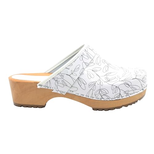 Image of Bjork Maja Wood Open Back Leather Clogs