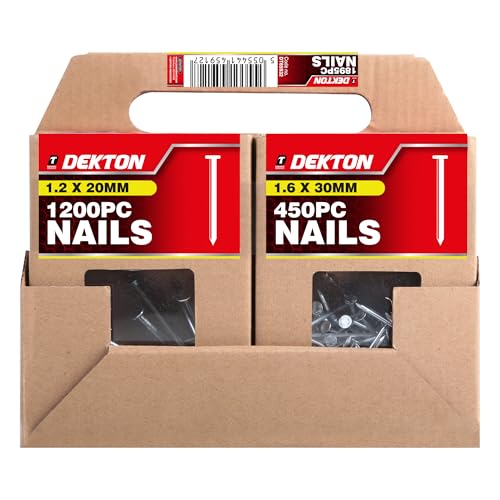 DEKTON 1895 Nail Assortment, Zinc Plated – Comprehensive Set for All Your Projects | Durable & Corrosion-Resistant | Ideal for Woodworking, Construction, and DIY | Convenient Storage Box Included