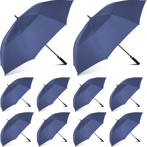 Jexine Large Automatic Open Golf Umbrella 62 Inch Double Canopy Rain Umbrella Windproof Waterproof Heavy Duty for Men Women Family Travel Sports(30 Inch,Dark Blue,10 Pcs) by Jexine - Used condition - US$69.67