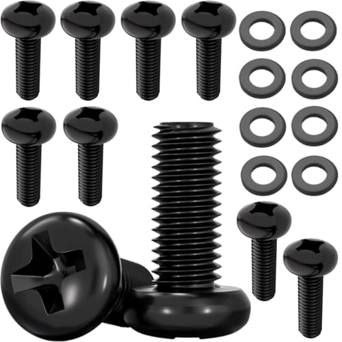 VESA Compatible M4 12mm TV-Monitor Wall Mount Screws for 75x75mm and 100x100mm Brackets Metric Screws & Washers for Mounting Any TV-Monitor Pack of 8