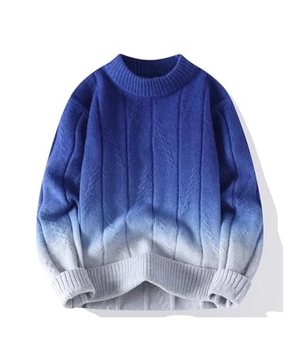Men's Color Block Knitted Sweater Loose Round Neck Long Sleeve Sweater Pullover2