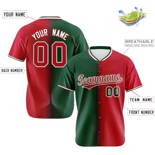 Camisa de beisebol personalizada gradiente personalizada costurada com seu nome número para homens m