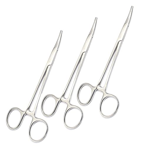 OdontoMed2011® Dental Mosquito Curved FORCEP 5" Multi Position Locking RATCHED Handle Serrated TIP 3 Pieces Instruments ODM image 3