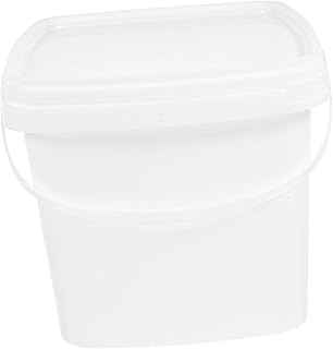 Cabilock ハンドル付き プラスチックバケツ 蓋付き 水バケツ 小型 ポータブル 農場用 家用 出外用