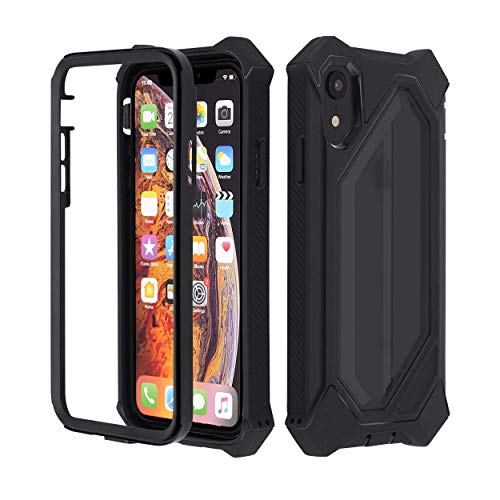 HONOVI iPhone Case, Full Body Protective Dual Layer Hybrid Case Cover Rugged Bumper Case Shockproof Bumper Case Compatible with Apple iPhone XR  Black