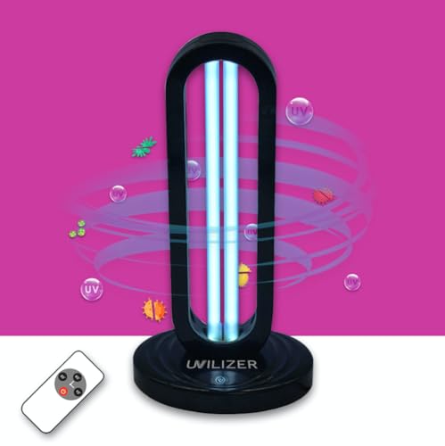 Rveal - UV Light Sanitizer & Ultraviolet Disinfection Lamp (38W UV-C Cleaner for Home, Room, Travel | 3-Speed Timing and Remote Control | No Odor, Toxins, Water | UVO254 | USA)