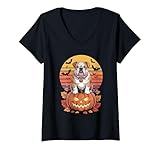Photo Gallery donna halloween retro english bulldog maglietta con collo a v Photo Gallery donna halloween retro english bulldog maglietta con collo a v