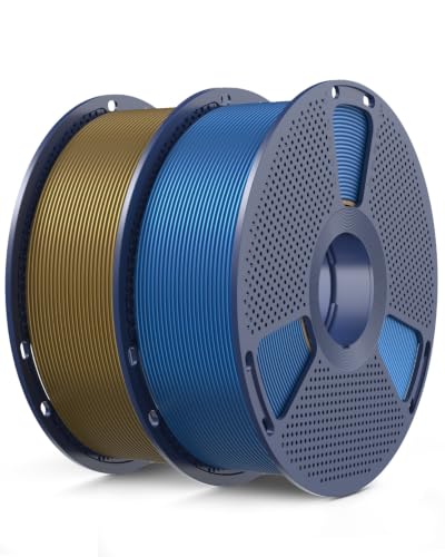 Image of SUNLU 2KG Metal PLA Filament 1.75mm, Azurite & Brass Gold | Metallic Shiny 3D Printer Filament with Actual Metal Filled, High Gloss Finish, Easy to Print, 2.2lbs Spool for FDM Printers