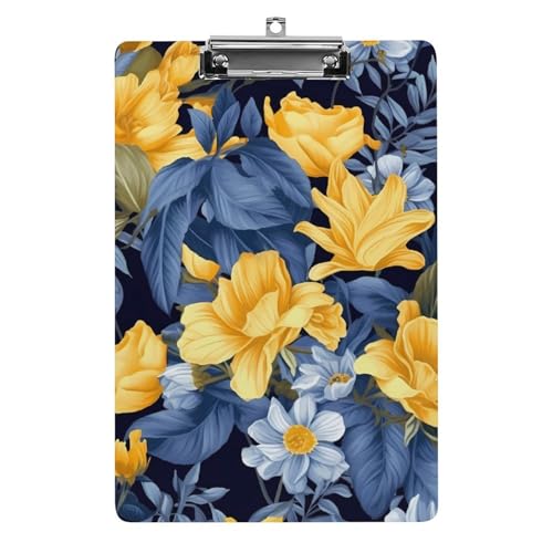 Porte-bloc A4 acrylique portable fleuri pour écrire partout en toute liberté
