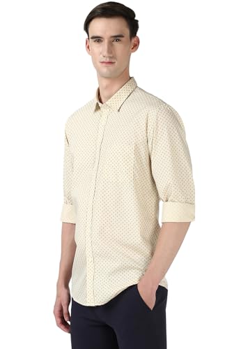 Image of Peter England Men Cotton Printed Slim Fit Shirt