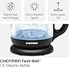 Chefman 1.7 Liter Electric Glass Tea Kettle, Fast Hot Water Boiler, One Touch Operation, Boils 7 Cups, Swivel Base & Cordless Pouring, Auto Shut-Off