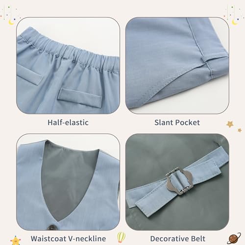 Image of Volunboy Toddler Suit Boys Formal Wedding Guest Dress Outfit | graduation dress clothes, gentleman ring bearer bowtie outfit, back-to-school pants set, birthday photoshoot dressy outfit