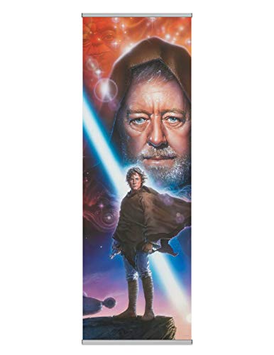 Star Wars Premium Canvas Fan Panel Art Featuring Luke Skywalker. Authentic Lucasfilm Entertainment Licensed Art. 72 Inches Tall by 24 Inches Wide. No Tools Required and Easy Installation.