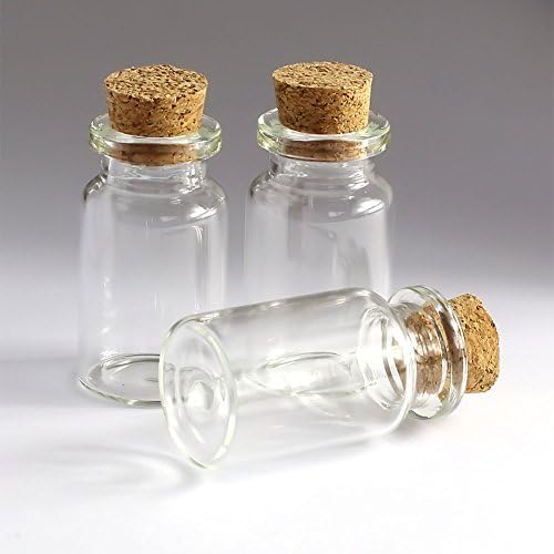 Annpadar 50pcs 7ml Small Mini Glass bottles Vials Jars with Cork Stoppers 7ml 2240mm(0.871.57in) Message Weddings Wish Jewelry Party Favors
